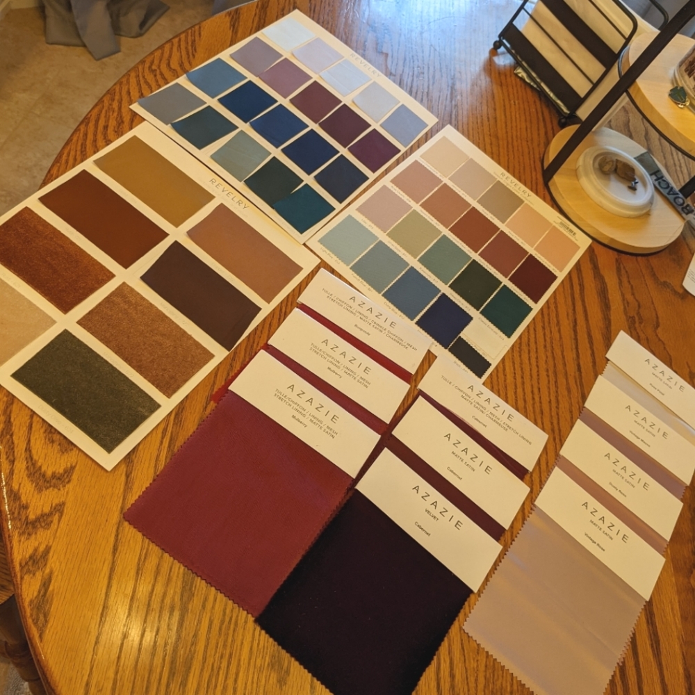 Bridesmaid dress swatches